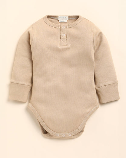 Cot & Candy Baby Latte Bodysuit With Leggings-Solid-Organic Cotton-For Infants