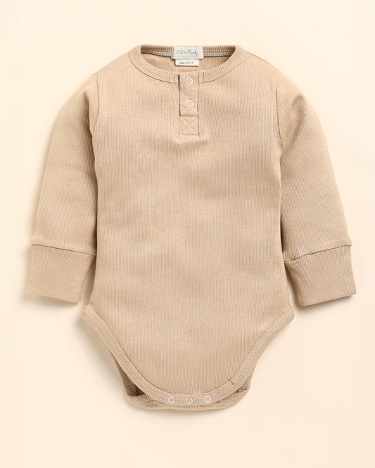 Cot & Candy Baby Latte Bodysuit with Leggings-Solid-Organic Cotton-For Infants