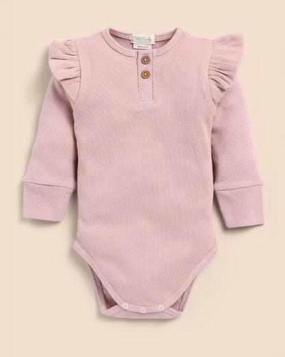 Cot & Candy Baby Blush Pink Bodysuit With Leggings-Solid-Organic Cotton-For Infants