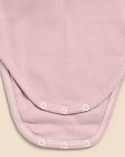 Cot & Candy Baby Blush Pink Bodysuit With Leggings-Solid-Organic Cotton-For Infants