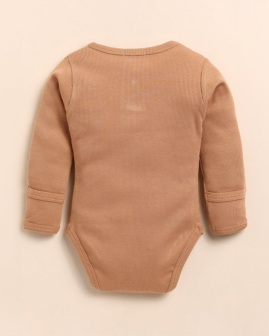 Cot & Candy Baby Camel Bodysuit with Leggings-Solid-Organic Cotton-For Infants