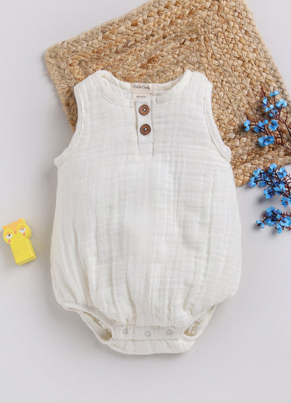 Cot & Candy Baby Milk Romper-Solid-Organic Cotton-For Infants