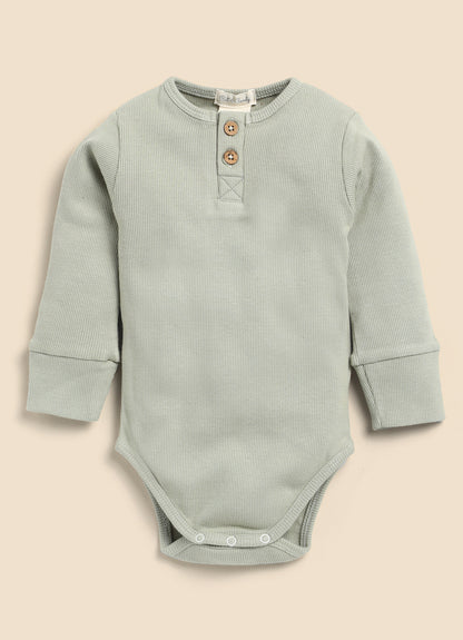 Cot & Candy Baby Sage Winter Wear Bodysuit-Solid-Organic Cotton-For Infants