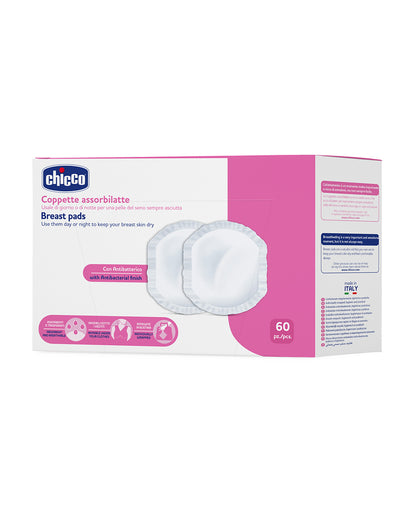 Chicco Breast Pads-With Antibacterial Fabric-Ultra Thin & Dermatologically Tested-Pack of 60