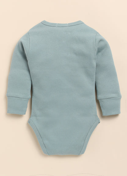 Cot & Candy Baby Sea Foam Winter Wear Bodysuit-Solid-Organic Cotton-For Infants