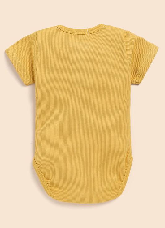 Cot & Candy Baby Mustard Bodysuit-Solid-Organic Cotton-For Infants