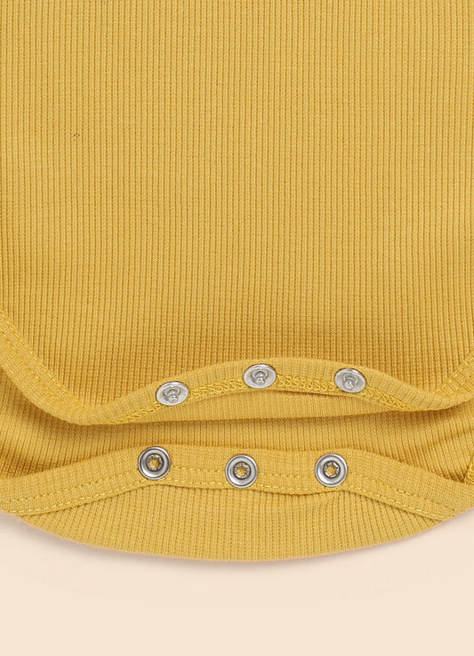 Cot & Candy Baby Mustard Bodysuit-Solid-Organic Cotton-For Infants