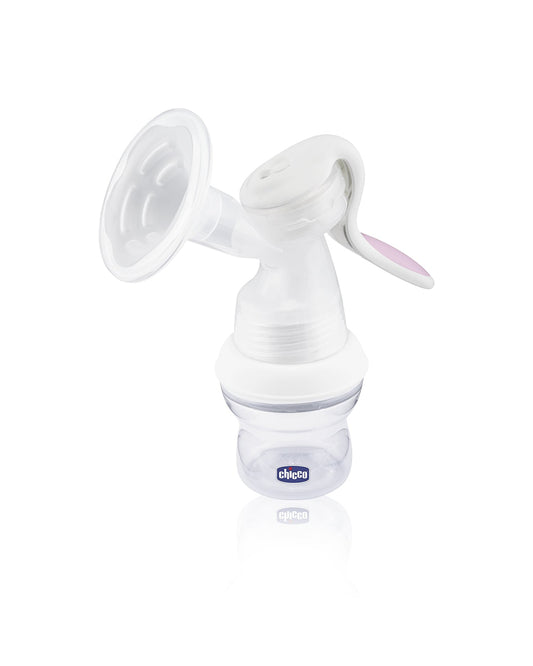 Chicco Natural Feeling Manual Breast Pump-2 Phase Technology-Includes Feeding Bottle, Teat & Airtight Cap-Ergonomic Handle & Extra Soft Silicone Cup-BPA Free & Compact Design-Milk Expression Pump