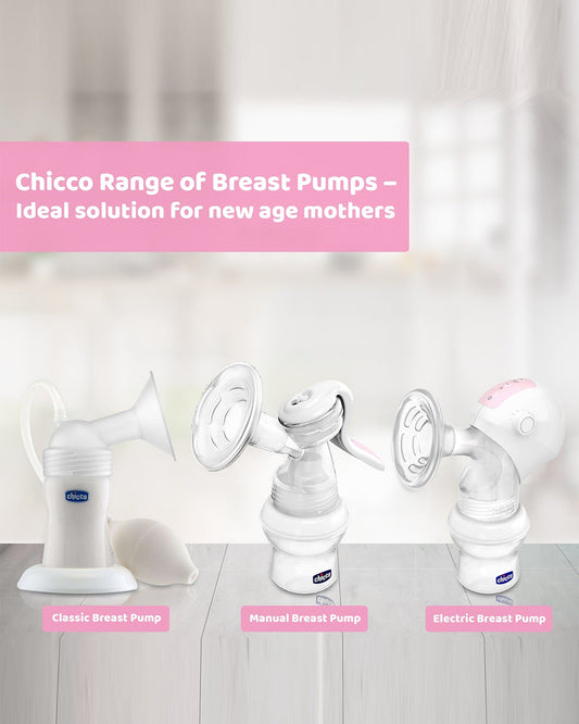 Chicco Natural Feeling Manual Breast Pump-2 Phase Technology-Includes Feeding Bottle, Teat & Airtight Cap-Ergonomic Handle & Extra Soft Silicone Cup-BPA Free & Compact Design-Milk Expression Pump