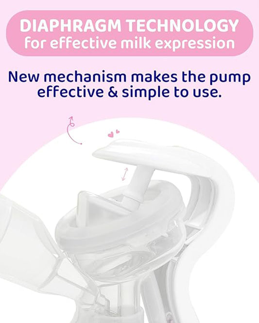 Chicco Natural Feeling Manual Breast Pump-2 Phase Technology-Includes Feeding Bottle, Teat & Airtight Cap-Ergonomic Handle & Extra Soft Silicone Cup-BPA Free & Compact Design-Milk Expression Pump