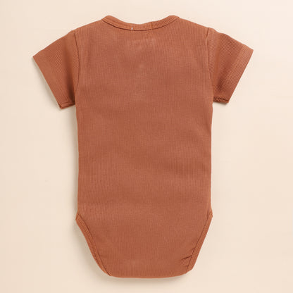 Cot & Candy Baby Ginger & Camel Bodysuit-Solid-Organic Cotton-Pack of 2-For Infants