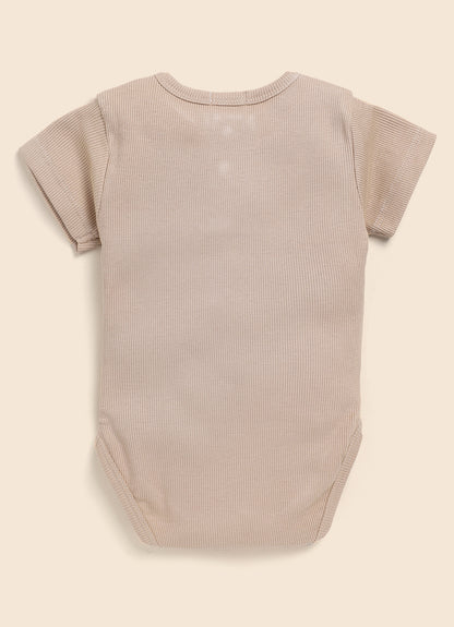 Cot & Candy Baby Latte & Mustard Bodysuit-Solid-Organic Cotton-Pack of 2-For Infants