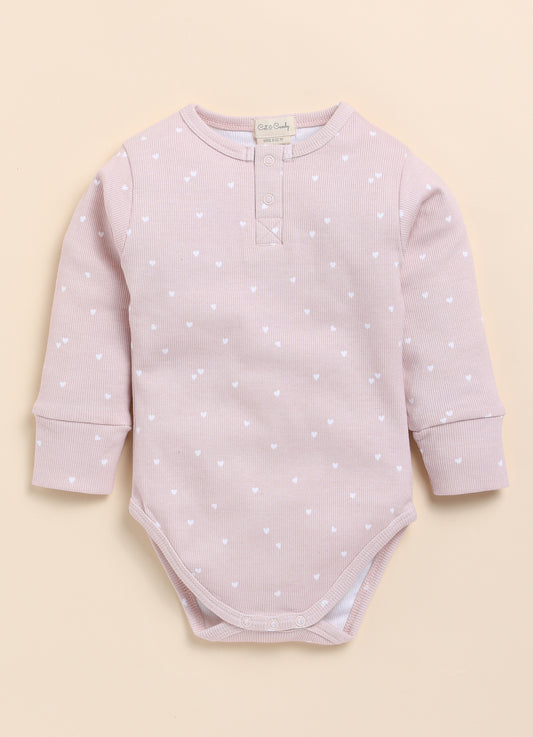 Cot & Candy Baby Pink Winter Wear Bodysuit-Polka dots-Organic Cotton-For Infants