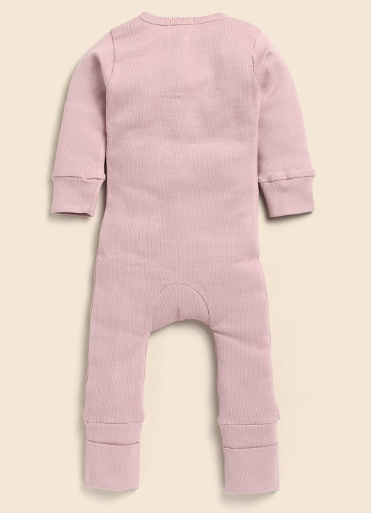 Cot & Candy Baby Milk & Blush Pink Winter Wear Zipsuits-Solid-Organic Cotton-Pack of 2-For Infants