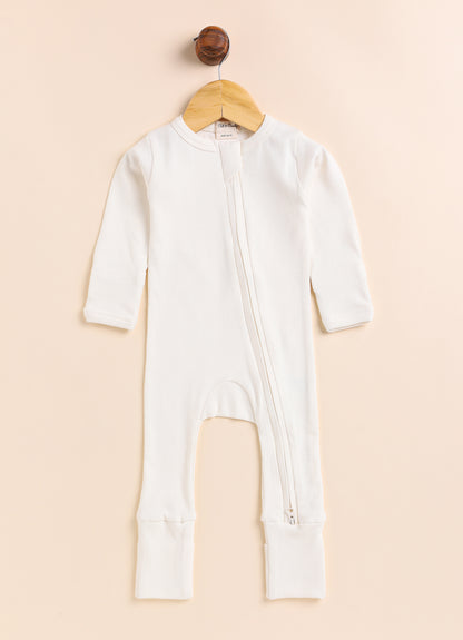 Cot & Candy Baby Milk & Blush Pink Zipsuits-Solid-Organic Cotton-Pack of 2-For Infants