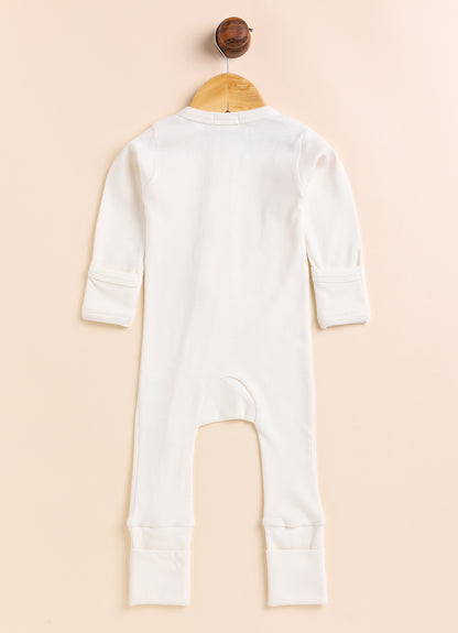 Cot & Candy Baby Milk & Blush Pink Zipsuits-Solid-Organic Cotton-Pack of 2-For Infants