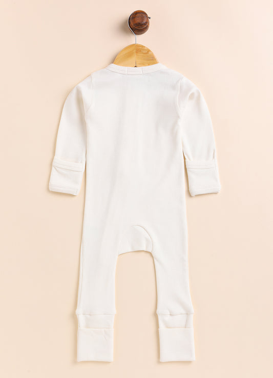 Cot & Candy Baby Milk & Blush Pink Winter Wear Zipsuits-Solid-Organic Cotton-Pack of 2-For Infants