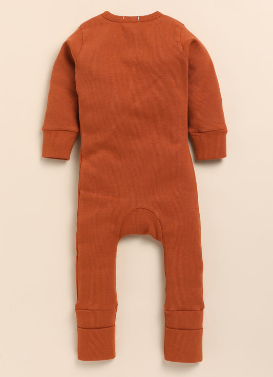 Cot & Candy Baby Milk & Ginger Winter Wear Zipsuits-Solid-Organic Cotton-Pack of 2-For Infants