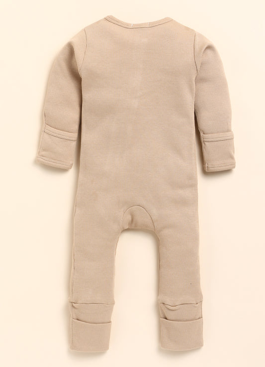 Cot & Candy Baby Milk & Latte Zipsuits-Solid-Organic Cotton-Pack of 2-For Infants