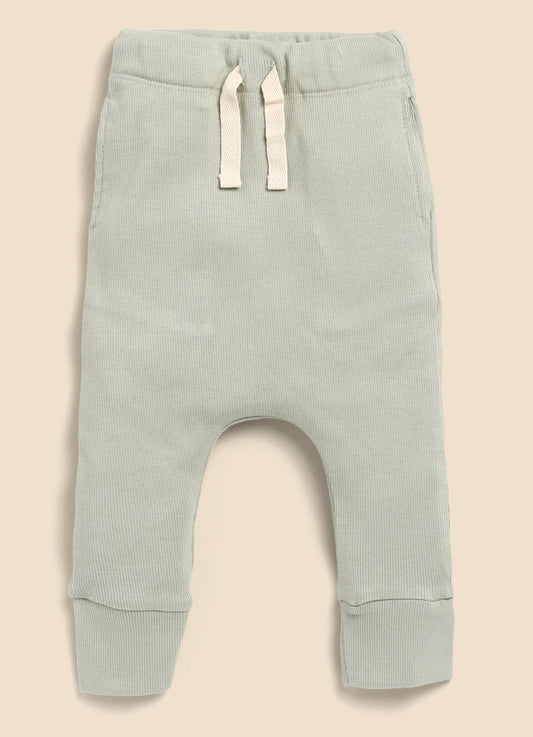 Cot & Candy Baby Sage Pants-Solid-Organic Cotton-For Infants