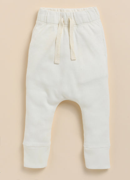 Cot & Candy Baby Brown & White Trousers-Solid-Organic Cotton-Pack of 2-For Infants