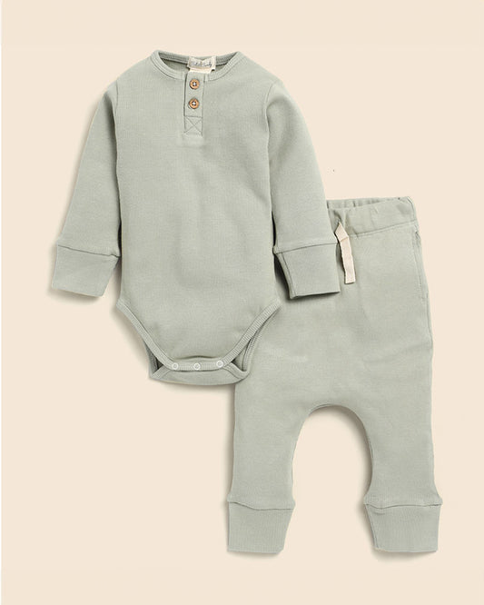 Cot & Candy Baby Sage Full Sleeve Bodysuit New Born Gift Set-Pack Of 5-Gift For Baby Shower & Baby Birthday