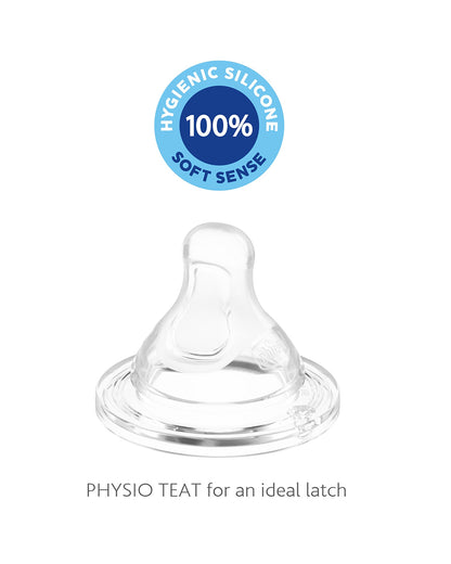 Chicco Physio Teat-Advanced Anti Colic Effect-Pack of 2-4M+-Fast Flow-Feeding Bottle Nipple