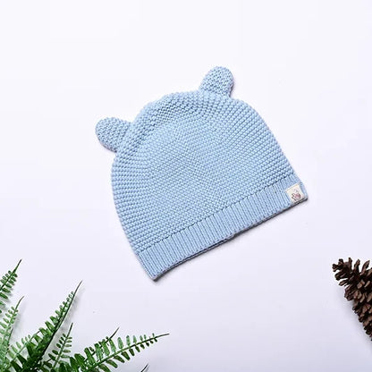 BeeLittle Blue Cap-Knitted-Organic Cotton-For Infants