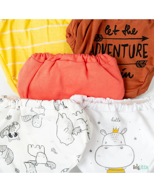 BeeLittle Muticolor Briefs-Adventure Ready-Organic Cotton-Pack of 5-For Infants