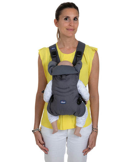 Chicco Easy Fit Baby Carrier-2 Carry Positions-Extra Neck Support-For 0M+ (Upto 9Kg)-Moon Grey