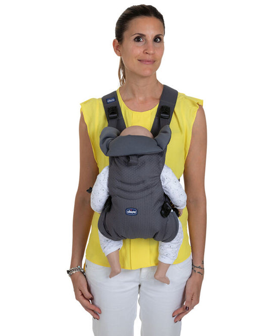 Chicco Easy Fit Baby Carrier-2 Carry Positions-Extra Neck Support-For 0M+ (Upto 9Kg)-Moon Grey