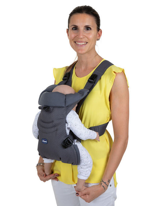 Chicco Easy Fit Baby Carrier-2 Carry Positions-Extra Neck Support-For 0M+ (Upto 9Kg)-Moon Grey