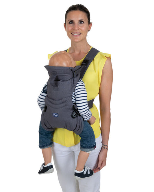 Chicco Easy Fit Baby Carrier-2 Carry Positions-Extra Neck Support-For 0M+ (Upto 9Kg)-Moon Grey