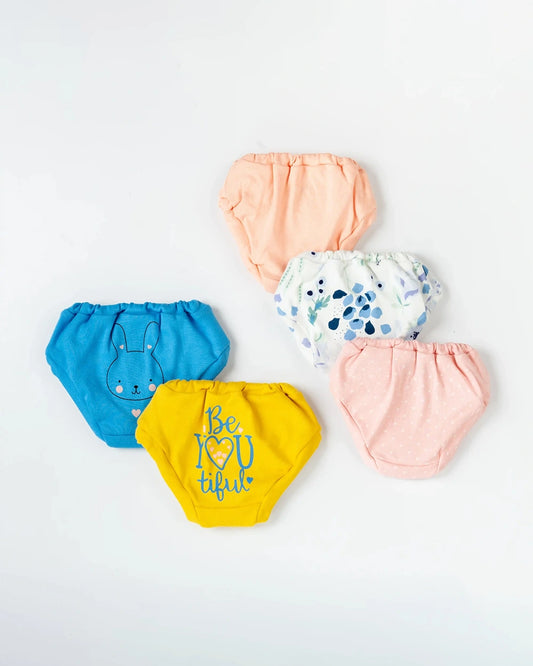 BeeLittle Muticolor Briefs-Beautiful You-Organic Cotton-Pack of 5-For Infants