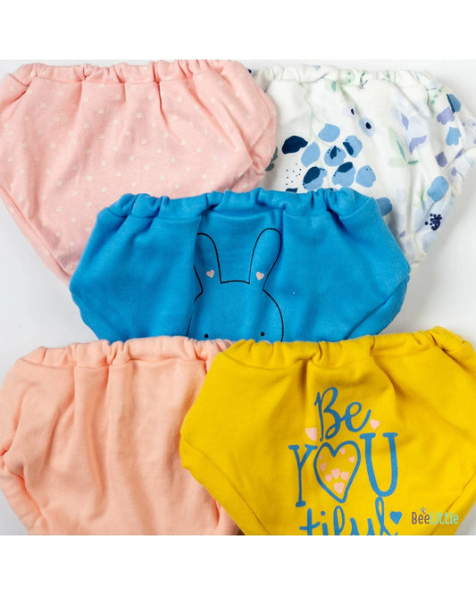 BeeLittle Muticolor Briefs-Beautiful You-Organic Cotton-Pack of 5-For Infants