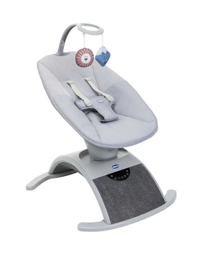 Chicco Comfy Wave Baby Automatic Bouncer-8 Soothing Movements and 5 Speeds-For Infants-Silver Spring Grey