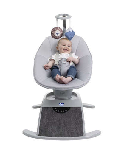 Chicco Comfy Wave Baby Automatic Bouncer-8 Soothing Movements and 5 Speeds-For Infants-Silver Spring Grey