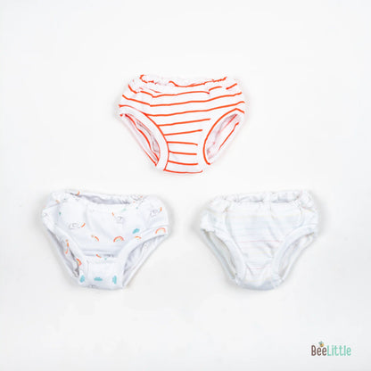 BeeLittle Muticolor Briefs-Rainbow-Organic Cotton-Pack of 3-For Infants