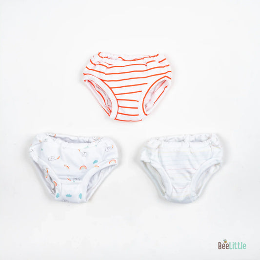 BeeLittle Muticolor Briefs-Rainbow-Organic Cotton-Pack of 3-For Infants