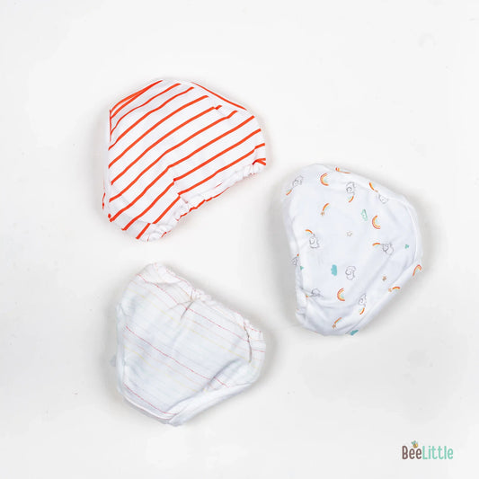 BeeLittle Muticolor Briefs-Rainbow-Organic Cotton-Pack of 3-For Infants