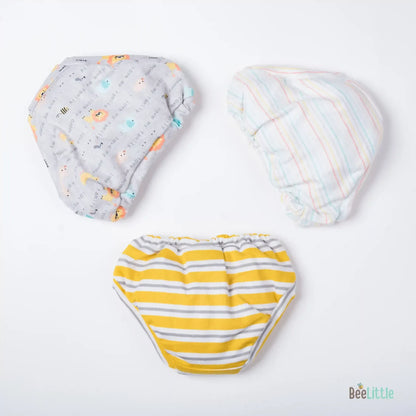 BeeLittle Muticolor Briefs-Stripes-Organic Cotton-Pack of 3-For Infants