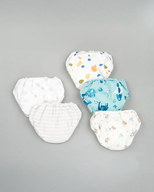 BeeLittle Muticolor Briefs-Tuskers-Organic Cotton-Pack of 5-For Infants