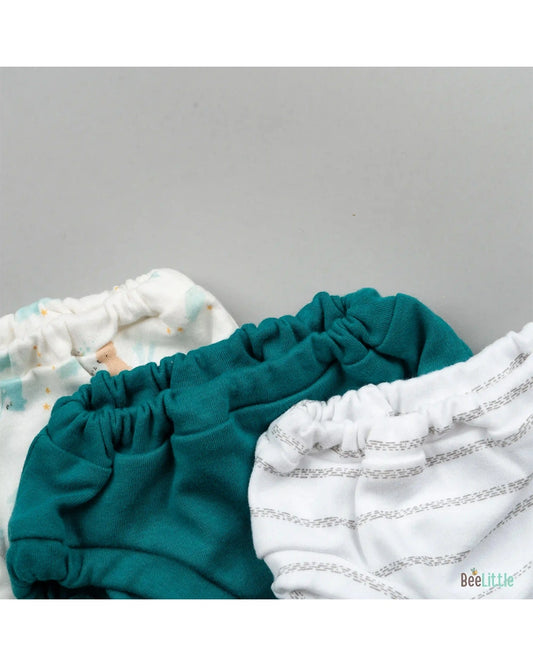 BeeLittle Multicolor Briefs-Eat Sleep Poop Repeat-Organic Cotton-Pack of 3-For Infants