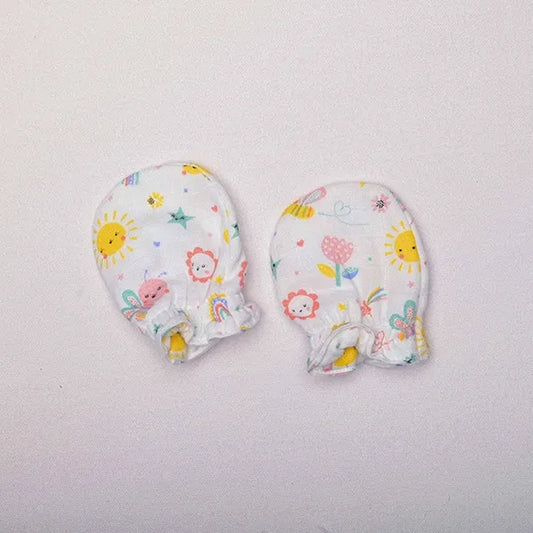 BeeLittle Multicolor Mittens-Spring Mornings-Organic Muslin-For Infants