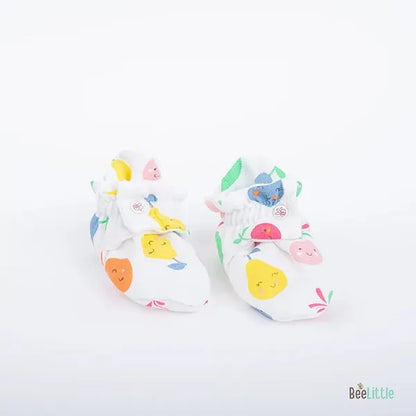 BeeLittle White Booties-Fruit Punch-Organic Cotton-For Infants