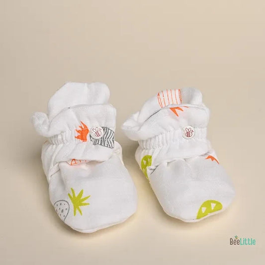 BeeLittle White Booties-Pineapple-Organic Cotton-For Infants