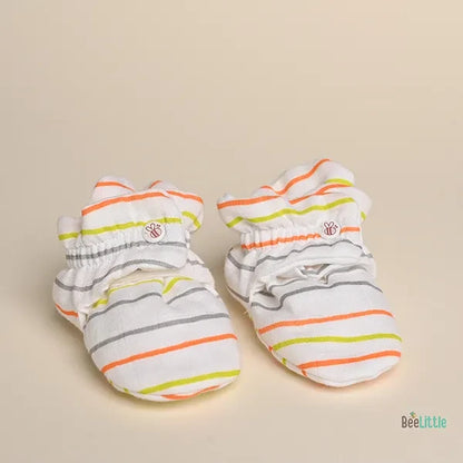 BeeLittle White Booties-Striped-Organic Cotton-For Infants