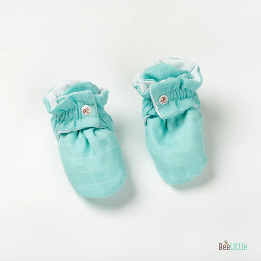 BeeLittle Green Booties-Solid-Organic Cotton-For Infants