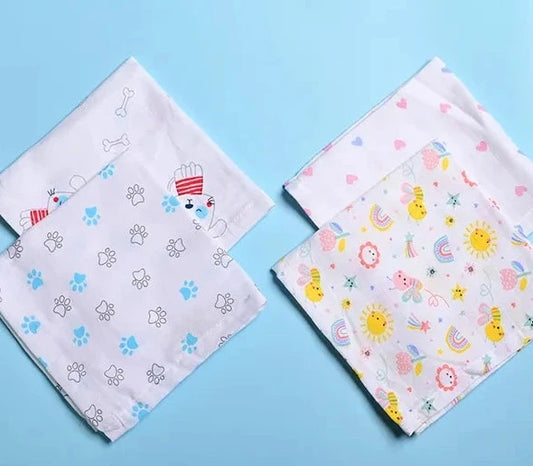 BeeLittle Spring Morning & Bow Muslin Wipe-Multicolor-Pack of 4-For Infants