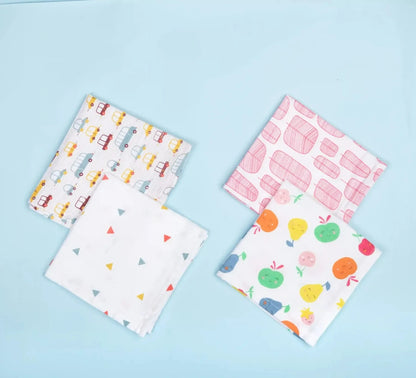 BeeLittle Car 2.0 Muslin Wipe-Multicolor-Pack of 4-For Infants